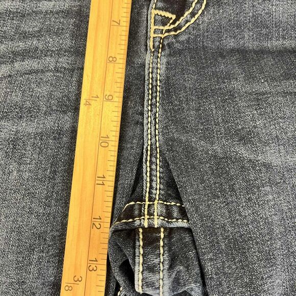 Vigoss Jeans Women 24 Slim Boot Mid Rise Medium Wash Stretch Denim Embroidered - Picture 9 of 9